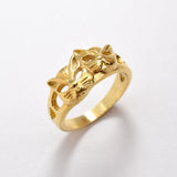 Gold Cat Ring, Cat Face Ring, Two Cats Ring, Cat Band, Kitty Ring, Cat Mask Ring, Kitten Ring, Animal Ring, Gold Plated Ring, Gold Vermeil