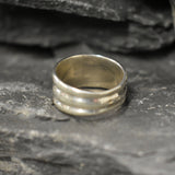 Triple Band Ring - Silver Ribbed Ring - Thick Unisex Ring