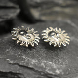 Silver Sun Earrings, Large Studs, Stud Earrings, Sunny Earrings, Sun Studs, Solid Silver Earrings, Boho Earrings, Sterling Silver Earrings