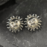 Silver Sun Earrings, Large Studs, Stud Earrings, Sunny Earrings, Sun Studs, Solid Silver Earrings, Boho Earrings, Sterling Silver Earrings