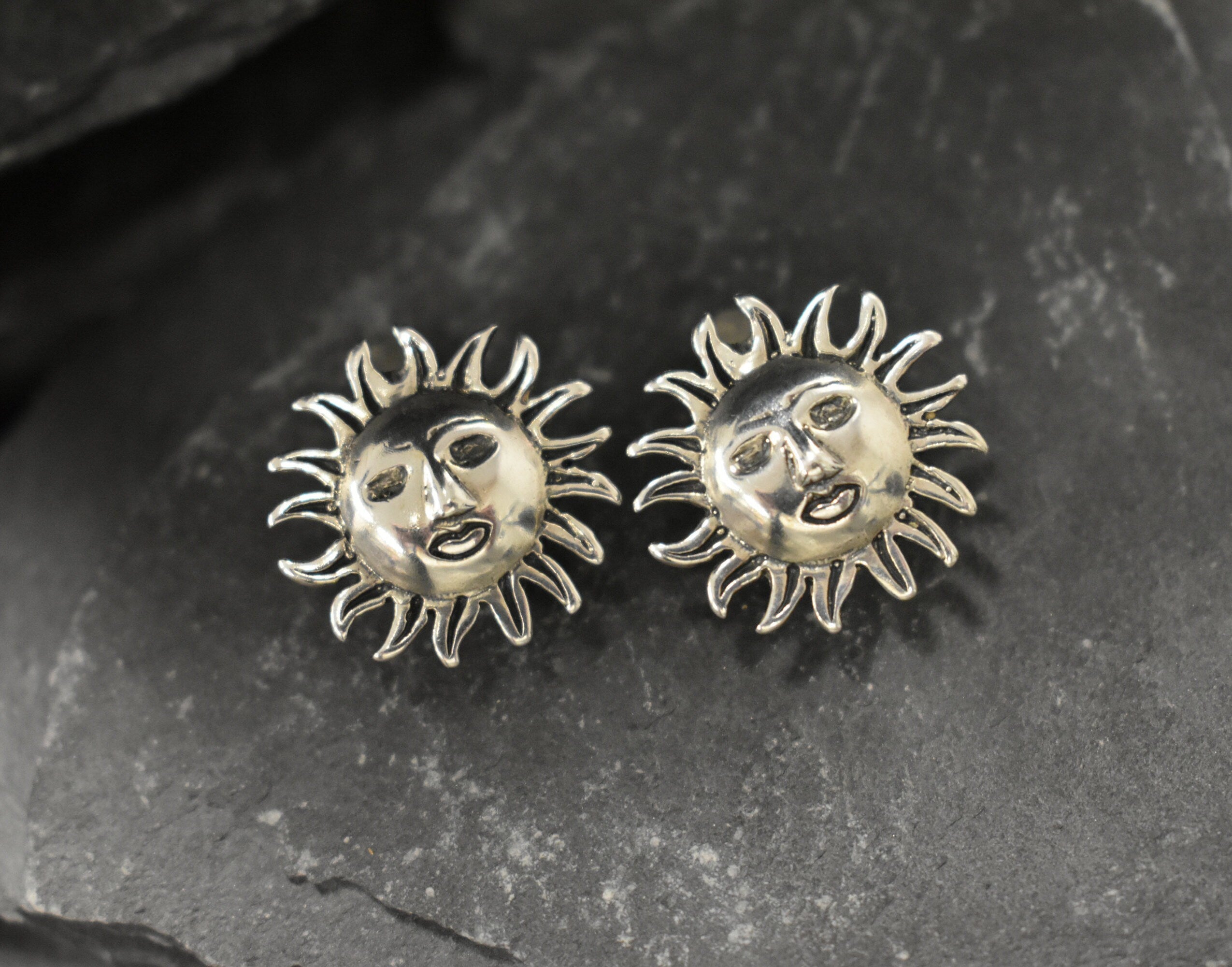 Silver Sun Earrings, Large Studs, Stud Earrings, Sunny Earrings, Sun Studs, Solid Silver Earrings, Boho Earrings, Sterling Silver Earrings