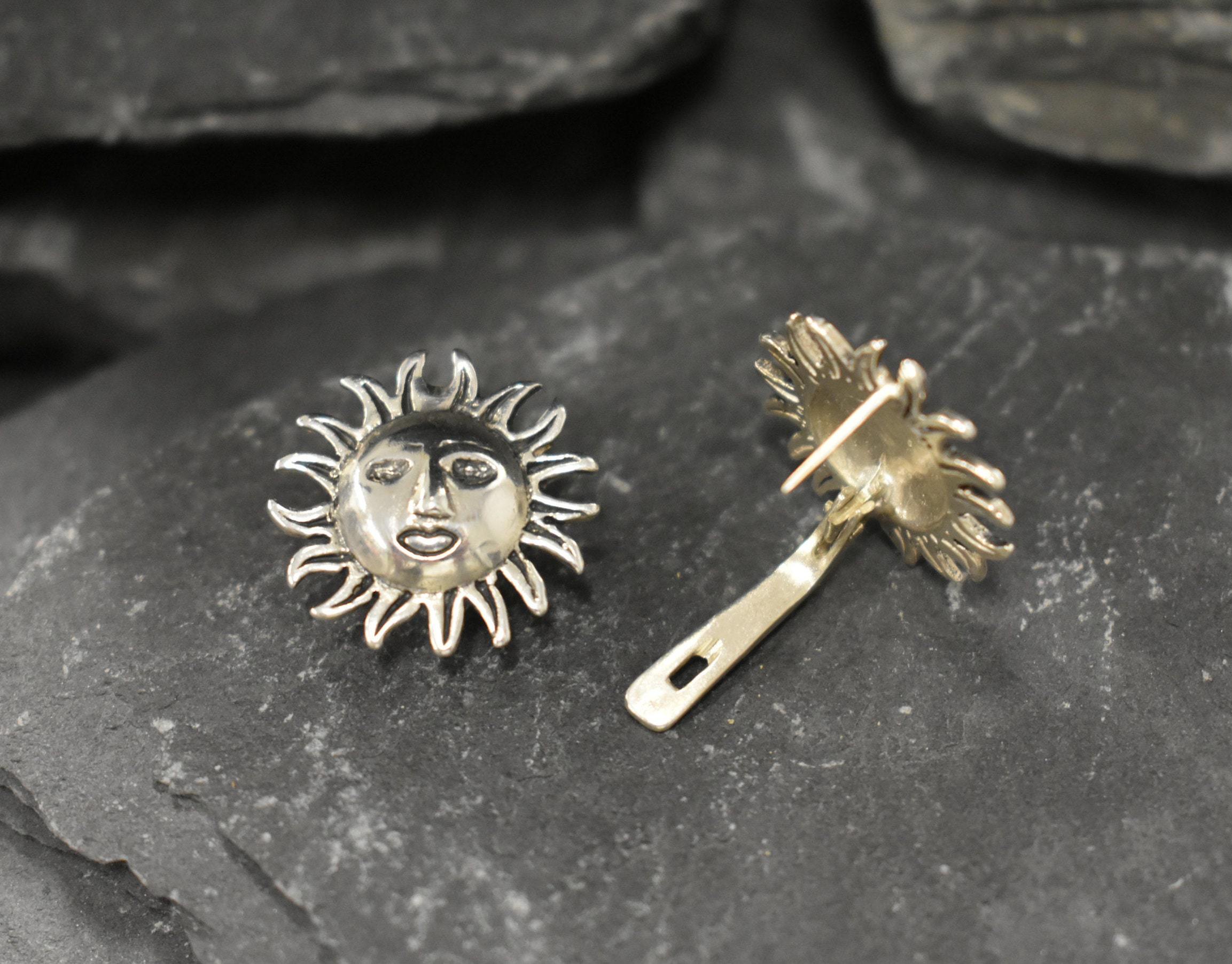 Silver Sun Earrings, Large Studs, Stud Earrings, Sunny Earrings, Sun Studs, Solid Silver Earrings, Boho Earrings, Sterling Silver Earrings