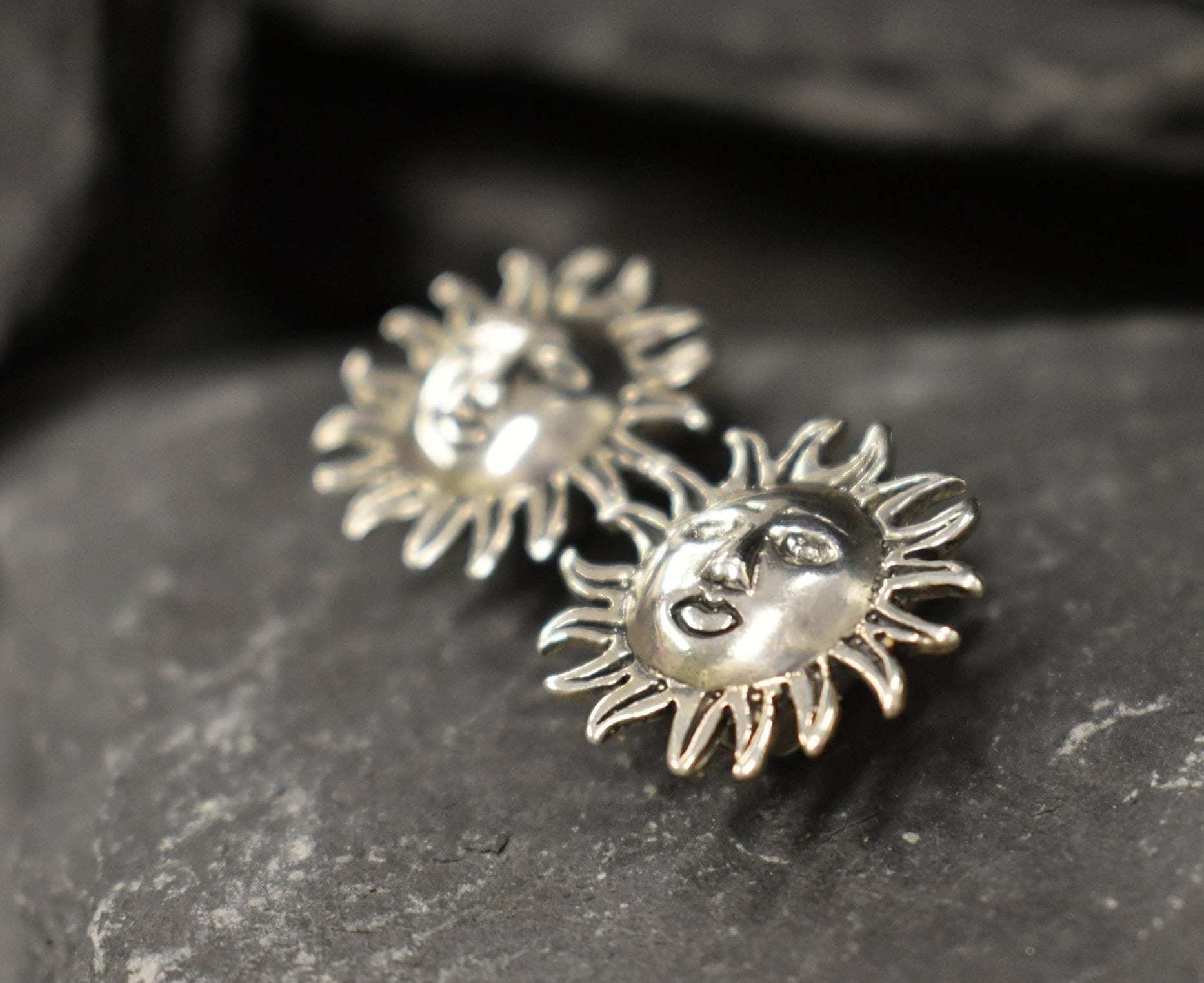 Silver Sun Earrings, Large Studs, Stud Earrings, Sunny Earrings, Sun Studs, Solid Silver Earrings, Boho Earrings, Sterling Silver Earrings