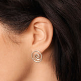 Silver Swirl Studs - Infinity Earrings - Silver Spiral Earrings
