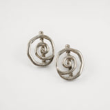 Silver Swirl Studs - Infinity Earrings - Silver Spiral Earrings