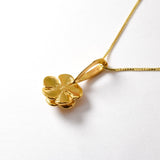 Gold Flower Necklace - Vintage Gold Necklace, Gold Rose Pendant