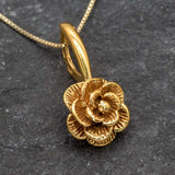 Gold Flower Necklace, Gold Floral Pendant, Gold Vermeil Pendant, Artistic Pendant, 18K Gold Vermeil over 925 Sterling Silver,Flower Necklace