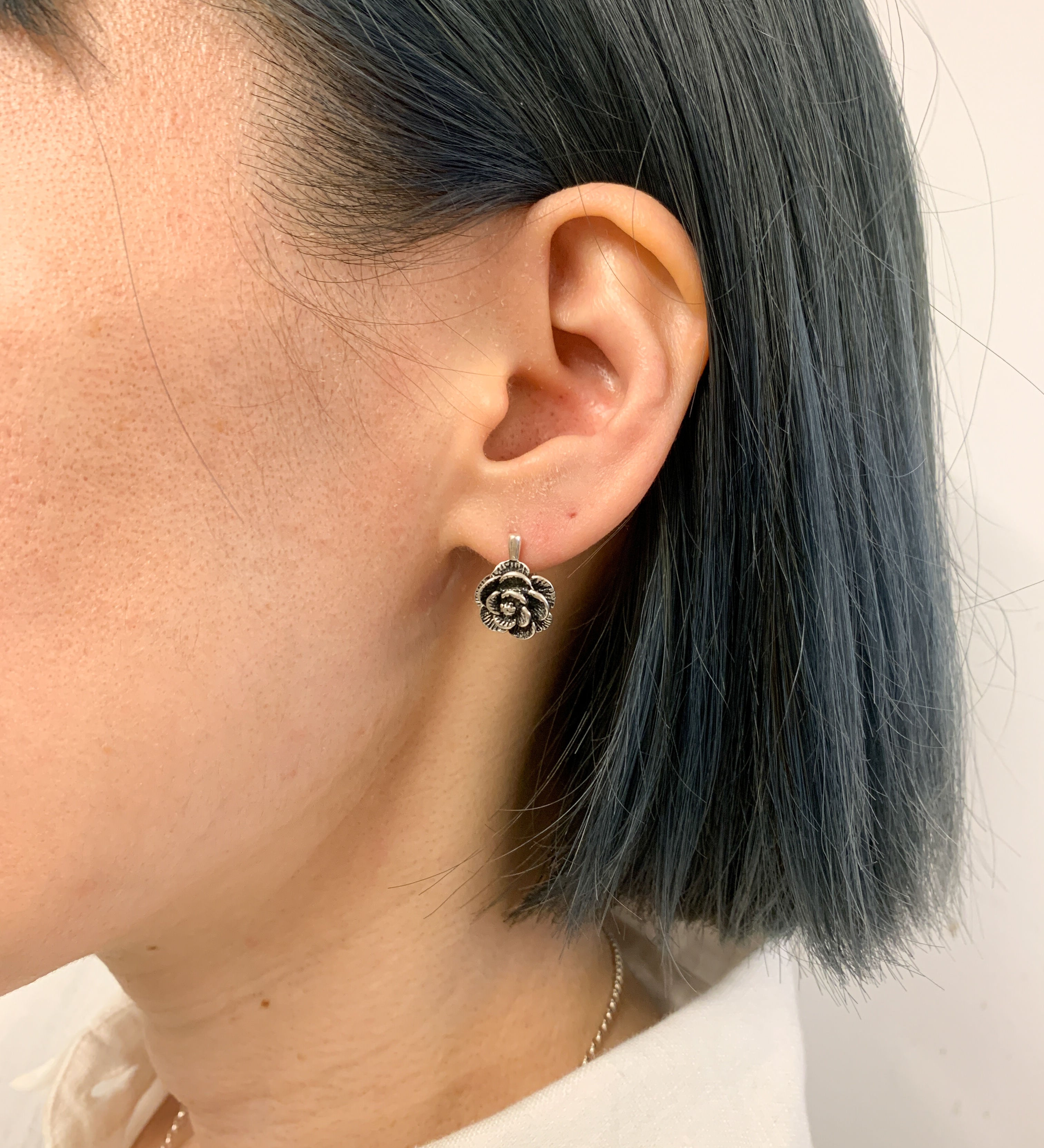 Gold Rose Earrings, Gold Flower Earrings, Gold Spring Earrings, Rose Earrings, Gold Floral Earrings, Artisan Earrings, Gold Vintage Earrings(3)