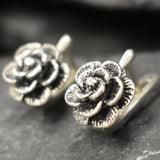 Gold Rose Earrings - Gold Flower Studs, Gold Floral Earrings