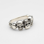 Silver Skulls Ring - Skull Head Ring - Silver Gothic Ring made in 925 Sterling Silver. Ideal for everyday wear and perfect for birthday gifting and special occasions.