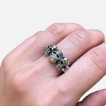 Silver Skull Ring - Unique Gothic Style in 925 Sterling Silver. Versatile piece ideal for casual wear and special events.
