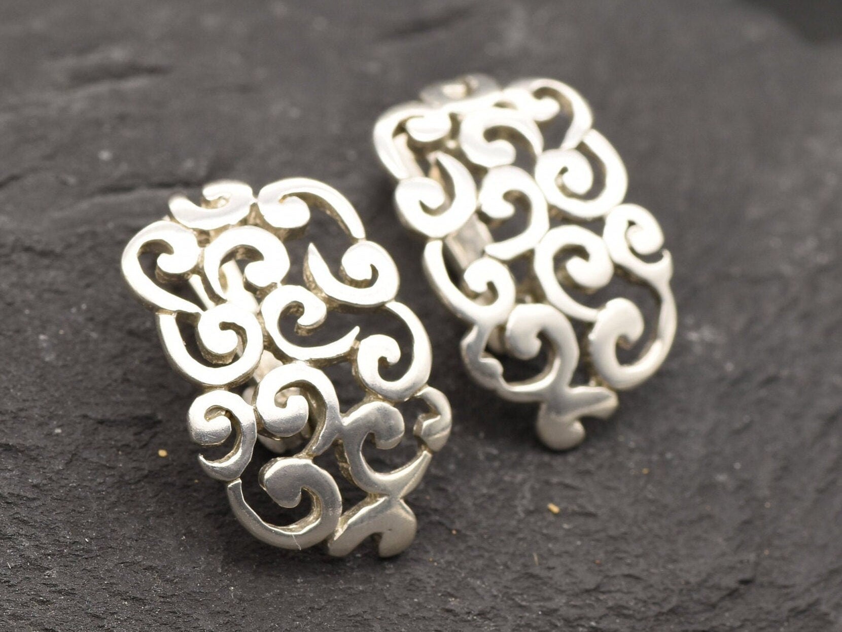 Twist Earrings, Unique Earrings, Solid Silver Earrings, Minimalist Earrings, Design Earrings, Patterned Earrings, Swirl Earrings, 925 Silver