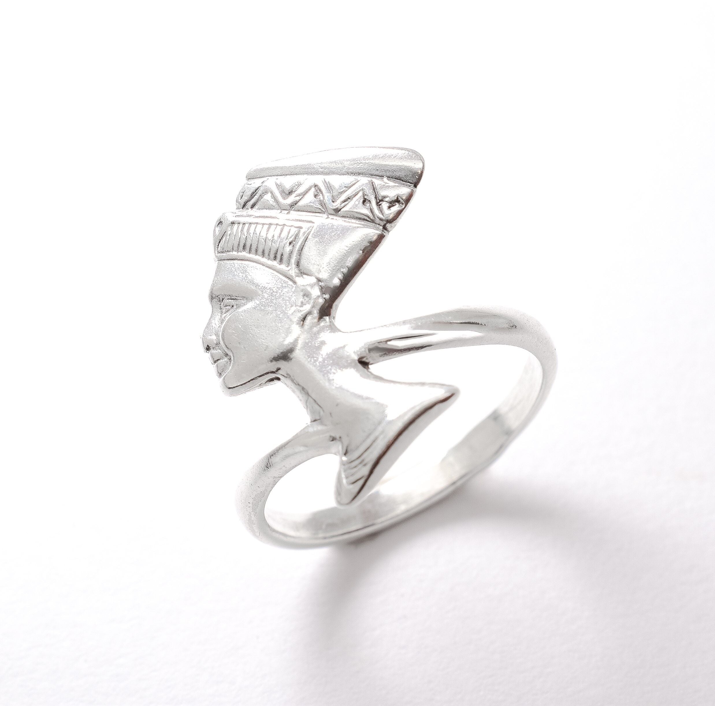 Nefertiti Ring, Egyptian Ring, Egyptian Silver Ring, Egyptian Jewelry, Solid Silver Ring, Silver Head Ring, Statement Ring, 925 Solid Ring