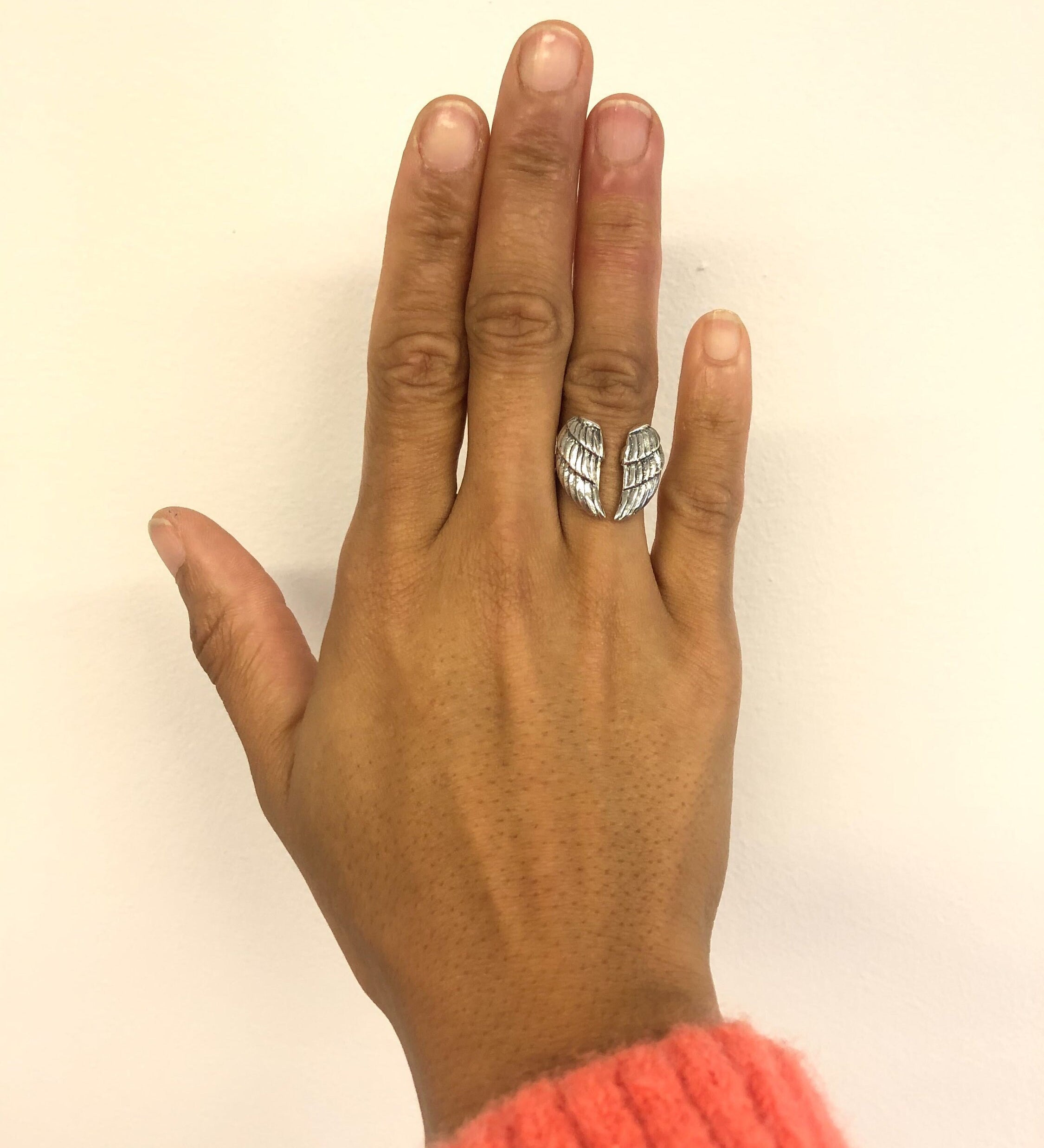 Silver Wings Ring, Handmade Silver Ring, Solid Silver Statement, Dainty Ring, Chunky Silver Ring, Angel Wings Ring, Unisex Ring, Silver Ring
