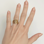 Chic Gold Hamsa Hand Ring - Bohemian Vibe in 18k Gold Vermeil, ideal for everyday style and memorable gifting occasions.