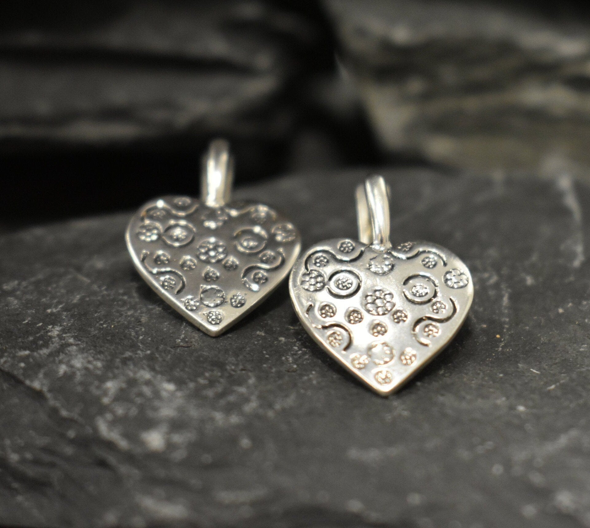 Heart Earrings, Silver Heart Earrings, Statement Earrings, Vintage Earrings, Vintage Silver Earrings, Love Heart Earrings, Silver Earrings