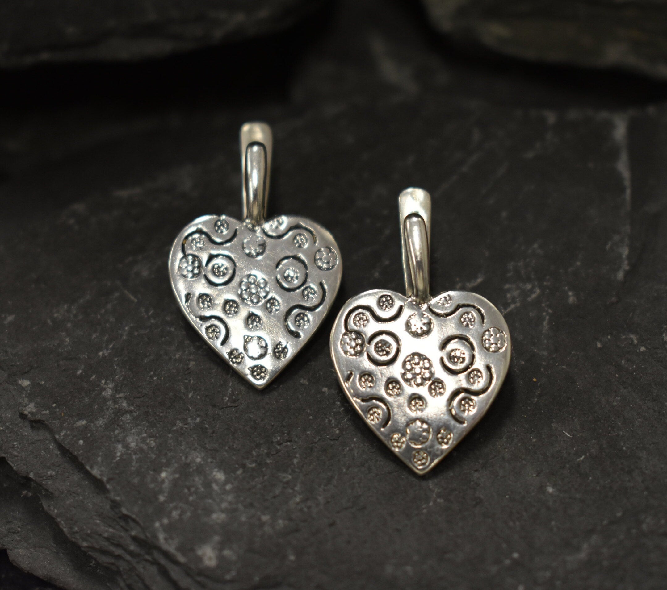 Heart Earrings, Silver Heart Earrings, Statement Earrings, Vintage Earrings, Vintage Silver Earrings, Love Heart Earrings, Silver Earrings