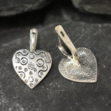 Heart Earrings, Silver Heart Earrings, Statement Earrings, Vintage Earrings, Vintage Silver Earrings, Love Heart Earrings, Silver Earrings