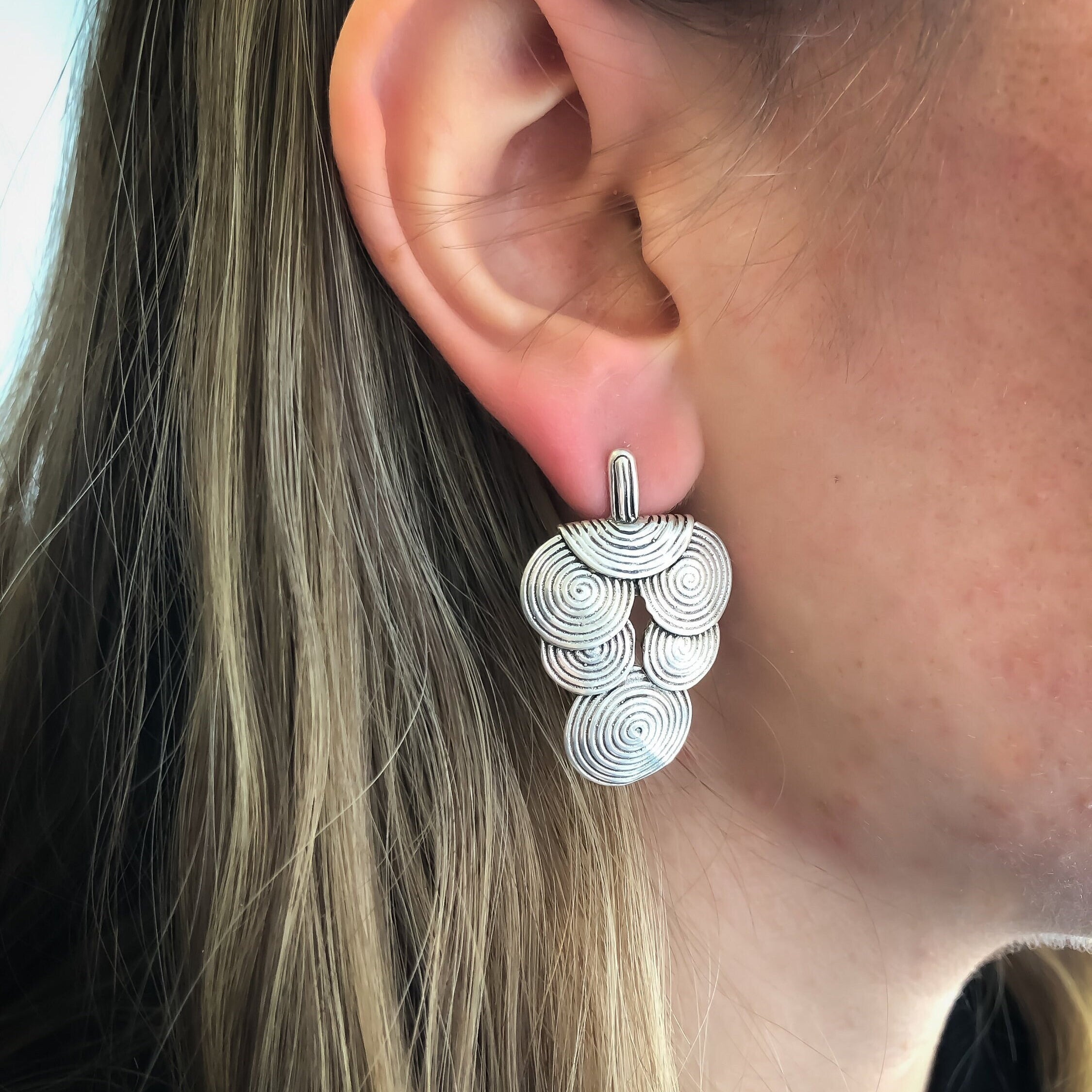 Large Drop Earrings, Grapes Earrings, Artistic Earrings, Large Silver Earrings, Statement Earrings, Heavy Earrings, Solid Silver Earrings