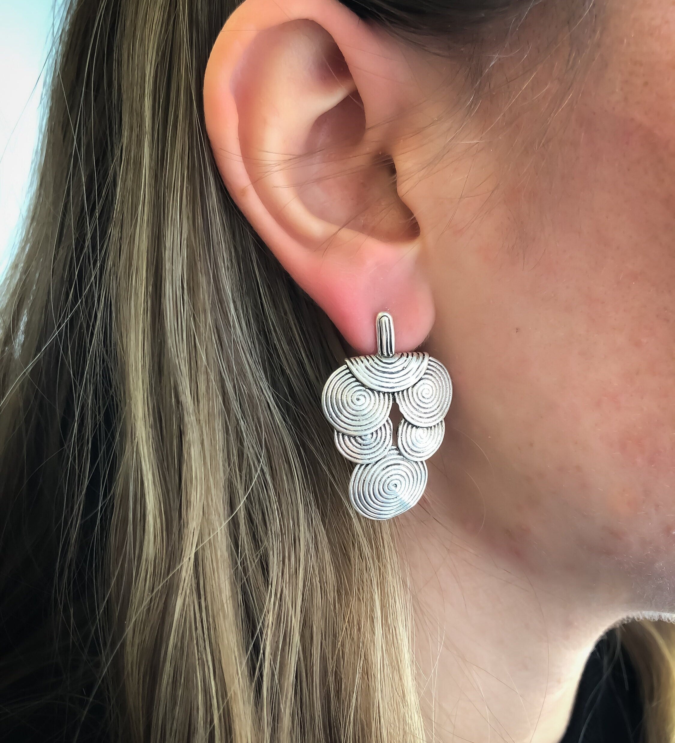 Large Drop Earrings, Grapes Earrings, Artistic Earrings, Large Silver Earrings, Statement Earrings, Heavy Earrings, Solid Silver Earrings