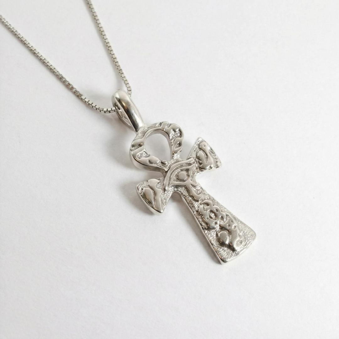 Charming Silver Ankh Necklace - 925 Sterling Silver pendant, a timeless piece for everyday elegance and memorable celebrations.
