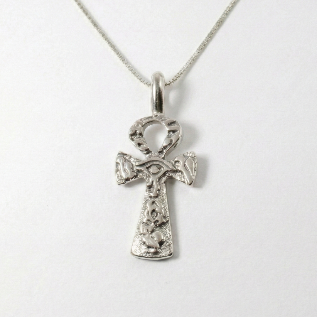 Silver Ankh Necklace - Silver Egyptian Necklace - Silver Cross Pendant made in 925 Sterling Silver. Ideal for everyday wear and perfect for birthday gifting and special occasions.