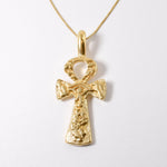 Gold Ankh Necklace - Statement Cross Pendant - Egyptian Necklace made in 18k Gold Vermeil. Ideal for everyday wear and perfect for birthday gifting and special occasions.