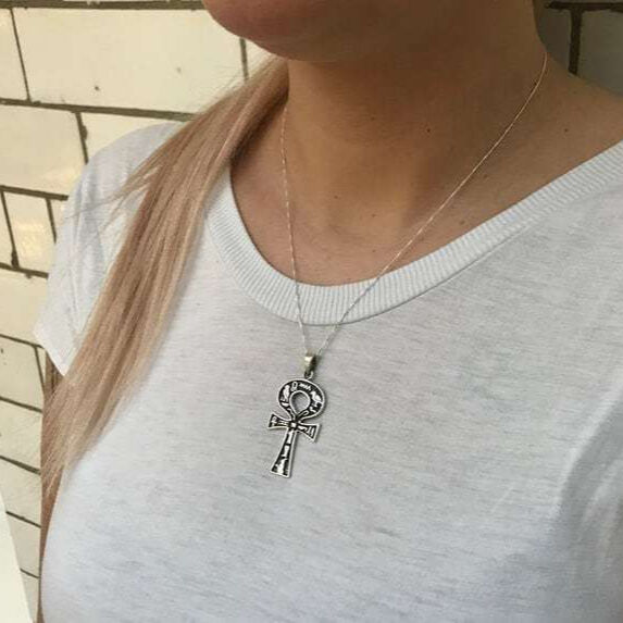Egyptian Pendant, Ancient Egyptian Charm, Solid Silver Pendant, Ankh Key Of Life, Silver Pendant, Egyptian Key, Egypt Symbol, Egypt Key