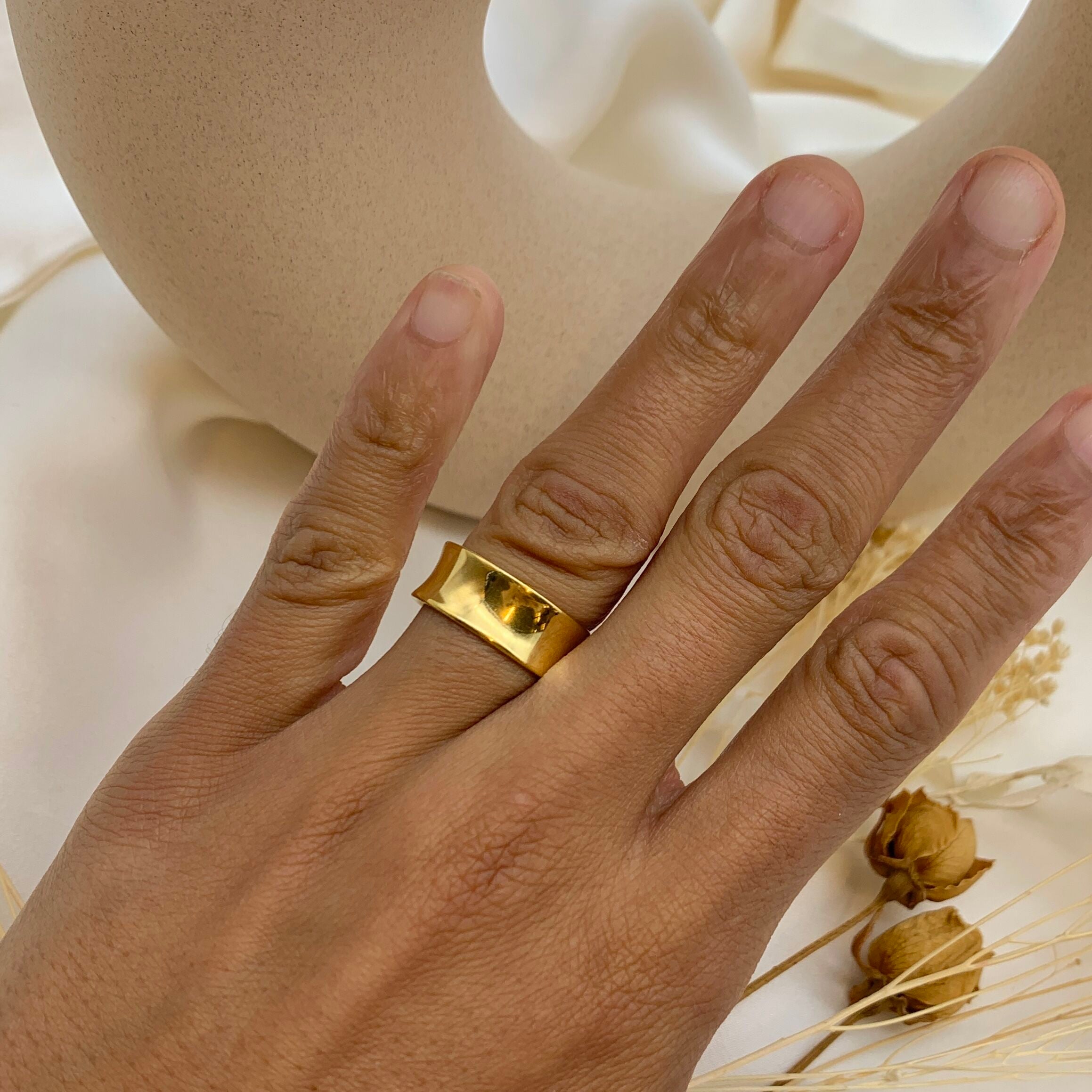 Stackable Rings Gold Plated Rings 18K Gold Plated Bold Dome Ring
