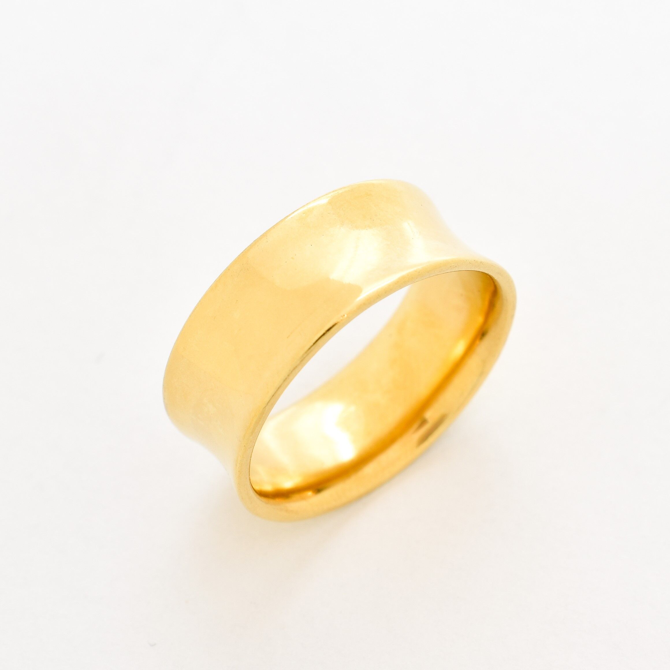 Wide Gold Band, Smooth Gold Ring, Thick Gold Ring, Gold Plated Band, Statement Band, Simple Ring, Stackable Ring, Sturdy Ring, Vermeil Ring