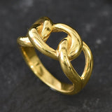 Silver Chain Ring - Twisted Silver Ring - Silver Chunky Ring