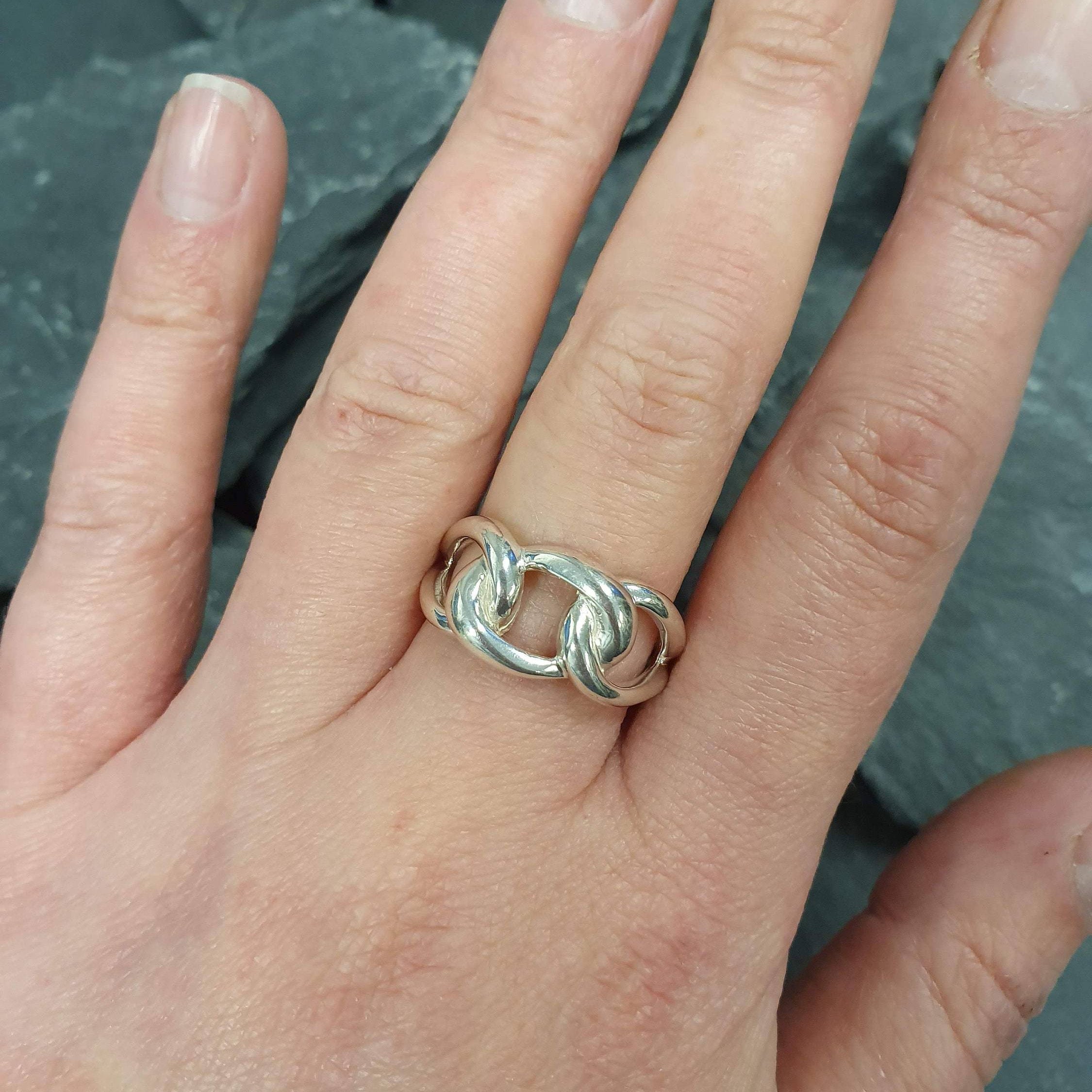 Gold Chain Ring, Knotted Ring, Statement Ring, Twisted Ring, Gold Chunky Ring, Wide Gold Ring, Gold Vermeil Ring, Minimal Ring, Vintage Ring(2)