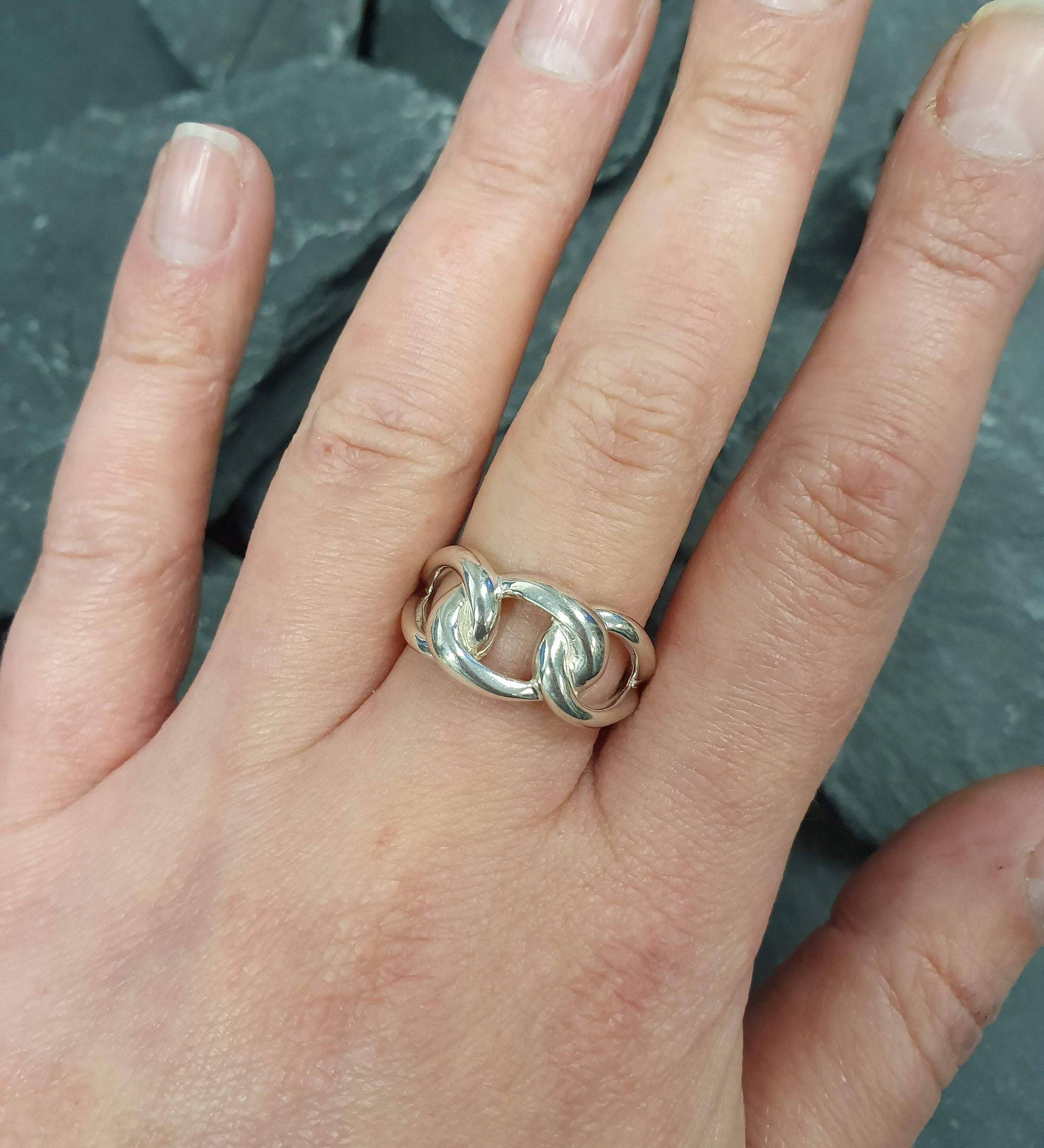 Gold Chain Ring, Knotted Ring, Statement Ring, Twisted Ring, Gold Chunky Ring, Wide Gold Ring, Gold Vermeil Ring, Minimal Ring, Vintage Ring(2)