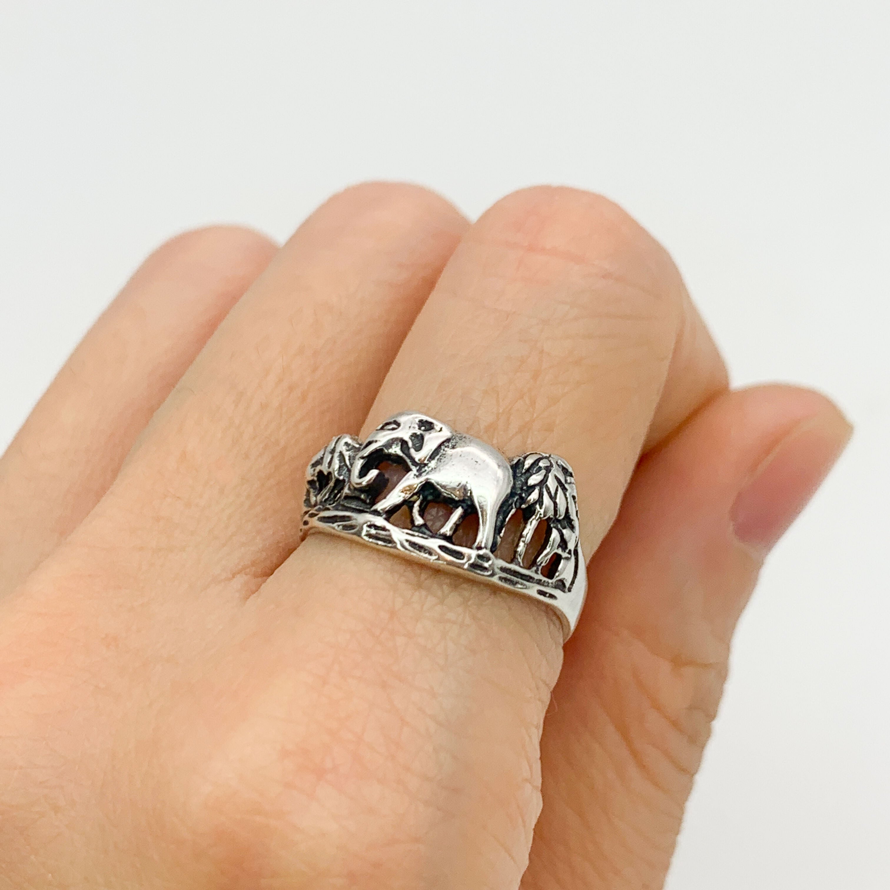 Elephant Ring, Silver Elephant Ring, Lucky Elephant Ring, Silver Elephant Band, Elephant Band, Animal Silver Ring, Elephant, 925 Silver Ring