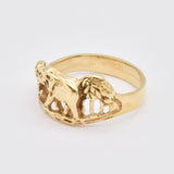 Gold Elephant Ring - Lucky Elephant Band - Walking Elephant RIng