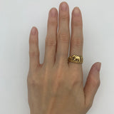 Gold Elephant Ring - Lucky Elephant Band - Walking Elephant RIng