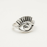 Silver Evil Eye Ring - Unique 925 Sterling Silver Design, Great for Everyday Use and Meaningful Gift for Loved Ones.