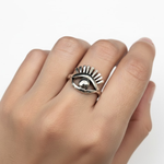 Sterling Silver Evil Eye Ring - Elegant Design for Daily Wear, Perfect as a Thoughtful Birthday Gift or for Special Occasions.