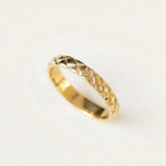 Gold Checkered Ring - Stylish carved texture in 18k Gold Vermeil, perfect for casual outfits and memorable gifting moments.
