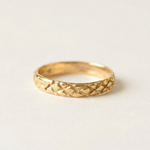 Gold Checkered Ring - Textured Ring, Gold Carved Band made in 18k Gold Vermeil. Ideal for everyday wear and perfect for birthday gifting and special occasions.