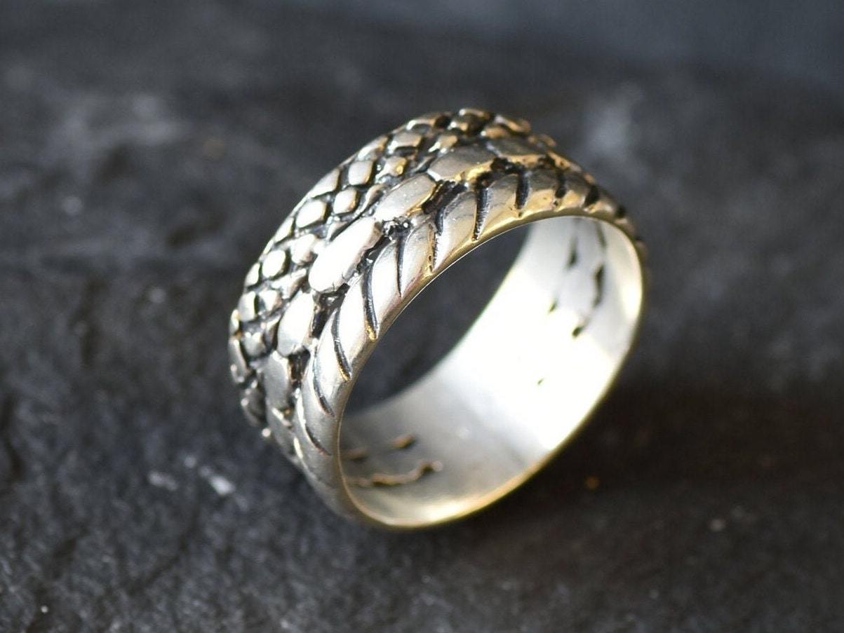 Braided Silver Ring, Unique Silver Ring, Large Silver Ring, Wide Silver Ring, Statement Ring, Silver Engraved Ring, Layered Ring, 925 Silver