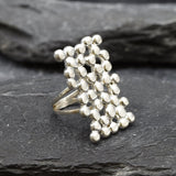 Silver Square Ring - Silver Statement Ring - Chunky Square Ring