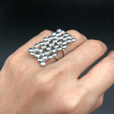 Silver Square Ring - Silver Statement Ring - Chunky Square Ring