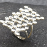 Silver Square Ring - Silver Statement Ring - Chunky Square Ring