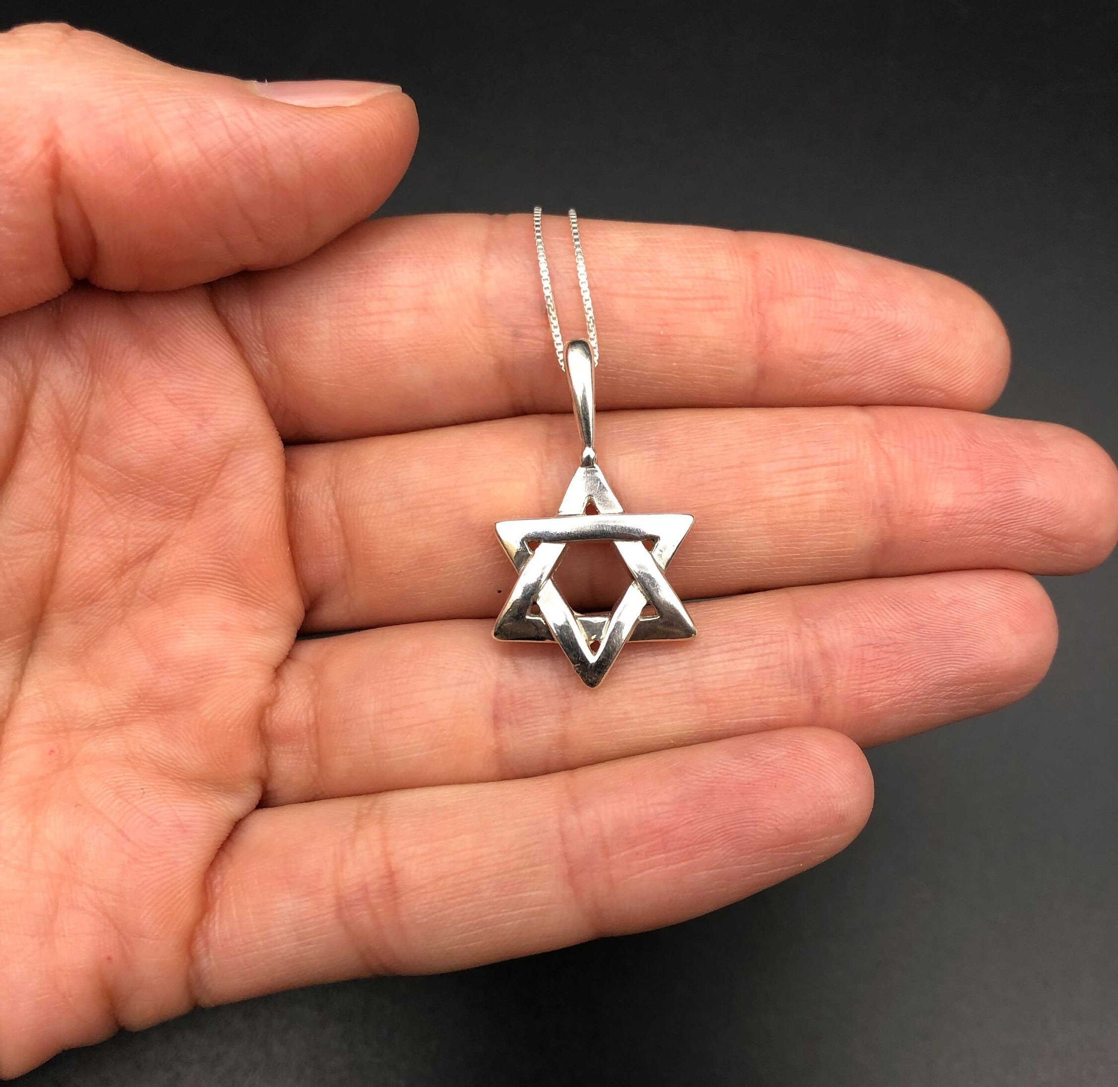 Star of David Pendant, Star Pendant, David Necklace, Symbol Necklace, Shield of David Pendant, Solid Silver Pendant, Silver Hexagram, Star