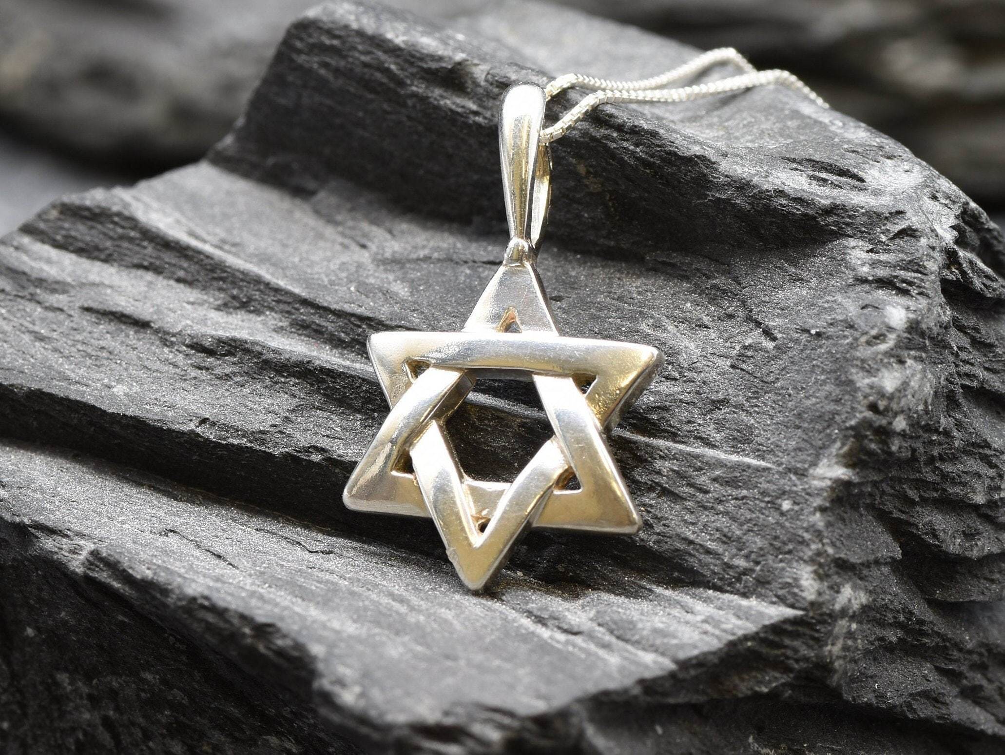 Star of David Pendant, Star Pendant, David Necklace, Symbol Necklace, Shield of David Pendant, Solid Silver Pendant, Silver Hexagram, Star