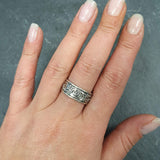 Wide Leaf Ring - Silver Leaf Ring - Silver Vintage Ring