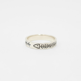 Silver Fish Bone Ring - Silver Fish Ring - Silver Stackable Band