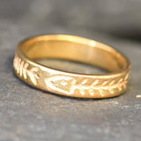 Gold Fish Bone Ring - Fishbone Ring, Gold Vermeil Ring