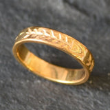 Gold Fish Bone Ring - Fishbone Ring, Gold Vermeil Ring